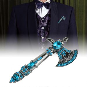 Broche Hache Strass Style Tomahawk Vintage, Broche De No&euml;l Pour Femmes Et Filles (Bleu) - Neuf