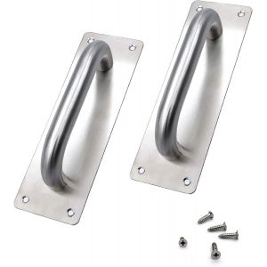 Poignées De Porte Coulissantes (200 X 65 Mm), Poignées De Porte En Acier Inoxydable, Portes Coulissantes, Placard, Toilettes, Garage, Abri De Jardin, Poignées De Porte Avec Plaque Métallique - Neuf