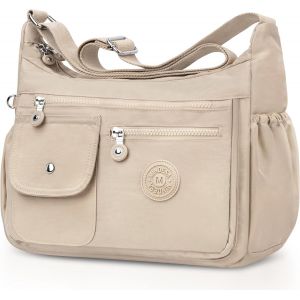 RFCBC-Sac Bandoulière Femme Nylon Sacs a Main Femmes Grand Impermeable Sacoche Multipoches Loisir Sacoches Messenger avec Bandoulière Réglable Besace pour Shopping, Travail, Voyage - Neuf
