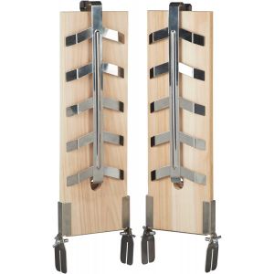 Ulteronixshop-Lot De 2 Planches &Agrave; Griller Le Saumon, Planche &Agrave; Fumer Pour Filet De Saumon, Planche En Bois De C&egrave;dre, Supports Inclinables En Acier Inoxydable, Naturel - Neuf