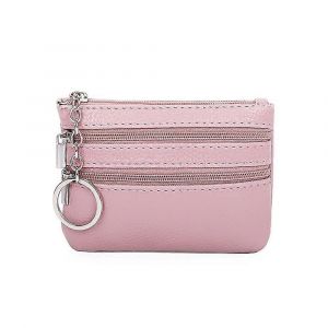 Pu Cuir Portefeuille Avec Porte-Cl&eacute;, Fermeture &Eacute;clair Imperm&eacute;able Poche De Pi&egrave;ce De Monnaie, R&eacute;sistant &Agrave; L'usure Titulaire De Carte De Cr&eacute;dit, Rose, Taille Unique - Neuf