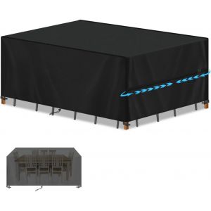 Housse Table Jardin Housses Pour Mobilier De Jardin Avec Cordon De Serrage,Bache Salon De Jardin Exterieur Impermeable,Anti-Uv 420d Oxford Tissu B&acirc;che Table De Jardin Ext&eacute;rieur 190x90x80cm - Neuf