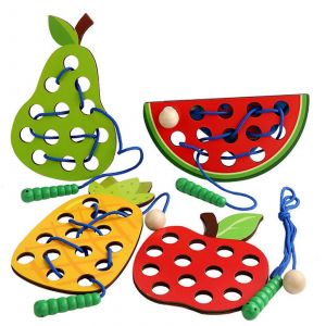 Jouet De Voyage En Bois &Agrave; Enfiler Et &Agrave; Lacer, Jeu De Motricit&eacute; Fine, Cadeau Pour Tout-Petits, B&eacute;b&eacute;s, Enfants Et Gar&ccedil;ons De 3, 4 Et 5 Ans - Neuf