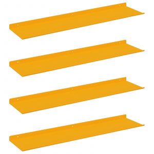 vidaXL &Eacute;tag&egrave;re Murale 4 pcs Jaune moutarde 80 x 18 x 2,5 cm - Neuf