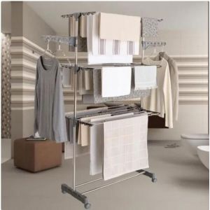 Etendoir &agrave; Linge en acier inox, &eacute;tendoir pliable 3 &eacute;tag&egrave;res 78*42*168cm - Neuf