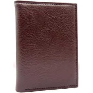 TRAHOO-- Portefeuille Homme - Format Moyen Classique - 3 Volets - 7 Carte Bleu, permis Conduire, Papier, Monnaie - Cuir synth&eacute;tique (Cuir synth&eacute;tique, Marron) - Neuf