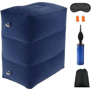 Repose Pieds Gonflable 3 Couches Oreiller De Tabouret Gonflable De D&eacute;tendez Vos Jambes Avec Masque De Sommeil Pour Dormir Repose-Pieds Adapt&eacute; Au Bureau,&Agrave; La Maison Et En Voyage,Tibetan - Neuf