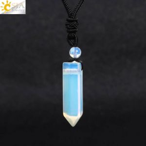 Collier Tendance Pour Hommes Et Femmes, Pendentif En Pierre Naturelle, Loup, Requin, Dent, Améthyste, ?il De Tigre, Cristal, Obsidienne Noire, H247--Opal - Neuf