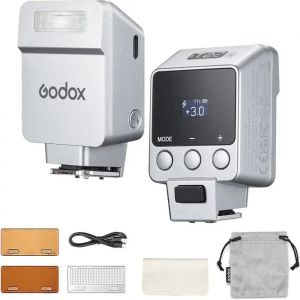 Godox iT22-S Mini Flash TTL pour Sony, USB-C Rechargeable, 700 Flashs, Argent&eacute;. - Neuf