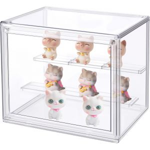 Bo&icirc;te De Pr&eacute;sentation En Acrylique 27x18x22 Cm Empilable Et Amovible Vitrine En Transparent Avec Porte Magn&eacute;tique Pour Action Pop Figures Jouets De Collection Objets De Collection - Neuf