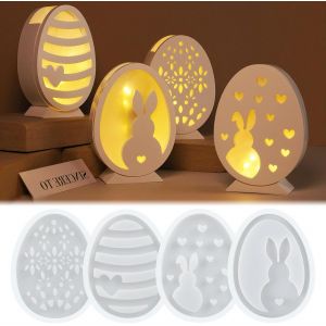 Subzonal-6 Pi&egrave;ces Moule En Silicone P&acirc;ques, 3d Moules De Moulage Lapin De P&acirc;ques, Moules En Silicone Pour Pl&acirc;tre - Neuf