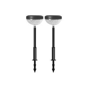Lot De 2 Lampes Solaires Led &Agrave; Changement De Couleur Pour Jardin, R&eacute;sistantes &Agrave; L'eau, Pour All&eacute;es Et All&eacute;es. - Neuf