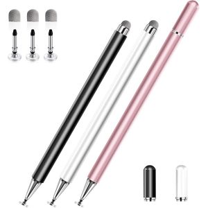 Stylet pour Tablettes Tactiles et Smartphones, Stylo pour Samsung/Xiaomi/Lenovo/iPhone/Tablette Tactile, Compatible avec iPad Pro/Mini/Air - 3 Pack, Haute Pr&eacute;cision et Sensibilit&eacute; - Neuf