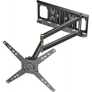 Support Mural Tv Pour &Eacute;crans & Monitors 13-50 Pouces Led Lcd, [180&deg;Rotation] [180&deg; Pivotant] Support Tv Mural Orientable Et Inclinable, Support Tv D'Angle Jusqu'&Agrave; 35Kg Max Vesa 300X300Mm - Neuf