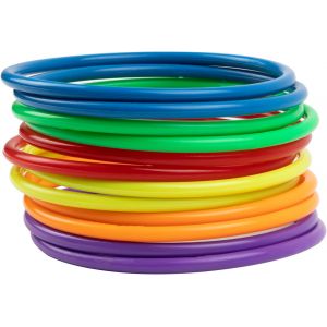 Mevronisshop-12 Anneaux De Lancer En Plastique, Cerceaux De Lancer Pour Enfants, Jeu De Lancer D'anneaux De Carnaval Pour Les Jeux Sportifs D'int&eacute;rieur Et D'ext&eacute;rieur, Jeux Pour Les F&ecirc;tes - Neuf