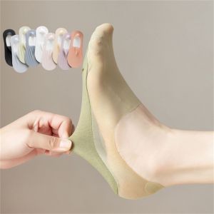 1 Paire De Chaussettes Invisibles À Haute Élasticité, À Séchage Rapide, En Soie Glacée, Antidérapantes, Fines, Sans Couture, Pour Bateau, À Usage Quotidien-Noir - Neuf
