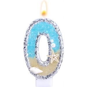 Bougie Num&eacute;rot&eacute;e Sur Le Th&egrave;me De La Plage,D&eacute;coration G&acirc;teau D'anniversaire Plage Conque &Eacute;toile Mer Paillettes Bougies Num&eacute;rot&eacute;es Pour D&eacute;coration G&acirc;teau De F&ecirc;te D'anniversaire (0) - Neuf