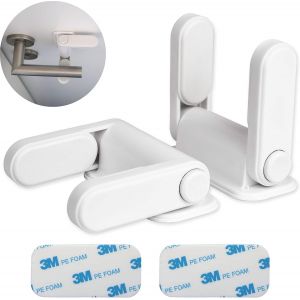 Pc Porte Blanche Levier De Verrouillage De La Poignée De Porte Anti-Ouvrir La Serrure De La Porte Les Portes Et Les Fenêtres Des Bouchons Pour Les Enfants Anti-Pincement - Neuf