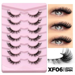 Ore-Oeil De Chat Cils Demi-Cils Doux Naturel Faux Cils De Vison Faux Cils Look Naturel Wispy Ailé Bout Oeil Allongé-7 Pairs-Xf06- - Neuf
