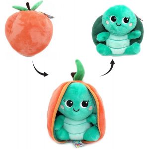 Les D&Eacute;GLINGOS Doudou Gadget Le Lapin/Carotte Lapin Cache-Cache r&eacute;versible Peluche Toute Douce pour b&eacute;b&eacute; Id&eacute;es Cadeaux de NaissanceOrange et Blanc - Neuf