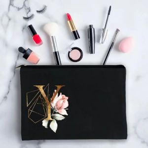 Sac De Voyage Floral Personnalis&eacute; Avec Nom Personnel Pour Femmes, Trousse De Maquillage Cosm&eacute;tique, Sacs De Voyage En Poudre, Mallette De Rangement De Lavage Pour Filles, Trousse D.Y. - Neuf