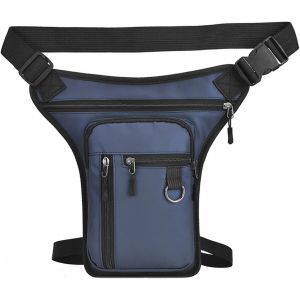 Sac de ceinture de jambe grand c&ocirc;t&eacute; sac de taille pratique en nylon sac &agrave; bandouli&egrave;re sac &agrave; bandouli&egrave;re porte-monnaie rangement s&ucirc;r pour sacs essentiels avec compartiments,bleu,Beaut&eacute; de masse - Neuf