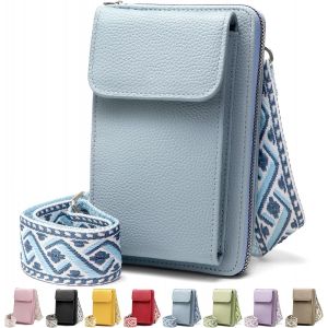 CAUC-Pochette T&eacute;l&eacute;phone Portable, Sacoche Femme Bandouli&egrave;re avec Bandouli&egrave;re R&eacute;glable, Sac T&eacute;l&eacute;phone Portable Femme Portefeuille en Cuir PU pour T&eacute;l&eacute;phone 7 - Neuf