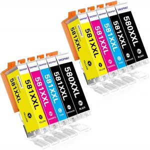 PGI-580XXL CLI-581XXL Compatible Cartouches d'encre Remplacement pour Canon 580 pour Canon 581 pour Pixma TS6150 TS6250 TS8250 TS8150 TS8151 TS8251 TS8252 TS8250 TR8550 TS9150 TR7550 - Neuf