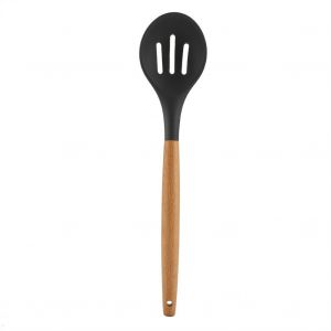 Hjlian Ustensile De Cuisine En Silicone Avec Manche En Bois (Cuillere A Fentes) - Neuf