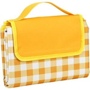 Grande Couverture De Pique-Nique 200 X 150 Cm, Imperm&eacute;able Pour 4 &Agrave; 5 Personnes, Tapis De Plage Portable, Id&eacute;al Pour La Plage, Le Parc Et Le Camping (Jaune) - Neuf
