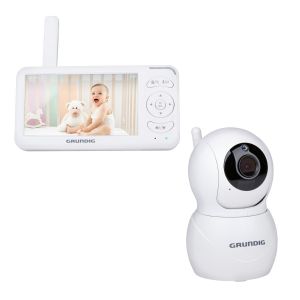 Grundig Babyphone Camera &iquest; Camera B&eacute;b&eacute; Avec &Eacute;cran Couleur 5 Pouces &iquest; Avec Vision Nocturne, Affichage De La Temp&eacute;rature Et Fonction Talkback &iquest; Blanc - Neuf