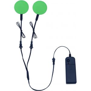 Kal-2 Pièces 50mm Yeux Led Lumineux, Panneau El Rond Lumière Électroluminescent El Feuille Panneau Lumière Feuille Néon Découpable Pour Cosplay Fête Masque Yeux Super-Héros Casque Décoration (Vert) - Neuf
