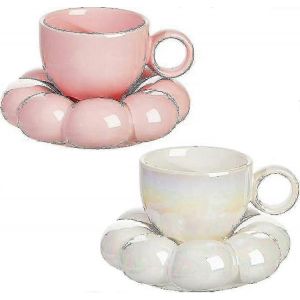 2 Pi&egrave;ces En C&eacute;ramique Nuage Tasse Mignonne Avec Sous-Verre De Tournesol 7oz Tasse &Agrave; Caf&eacute; En C&eacute;ramique Mignonne Avec Soucoupe Ensemble Pour Bureau &Agrave; La Maison C Szrh A-C - Neuf