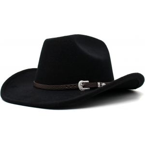 Cauc-Chapeau De Cowboy Pour Hommes Et Femmes &Agrave; Large Bord - L&eacute;ger - Avec Ceinture En Daim - Polyester Respirant - Design &Eacute;l&eacute;gant Pour Toutes Les Saisons - Parfait Pour Les F&ecirc;tes Costum&eacute;es - Neuf