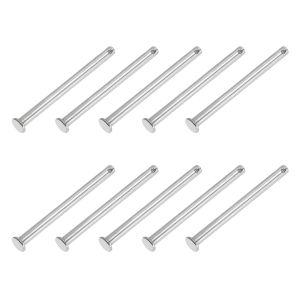 6 X 80 Mm Broches &Agrave; ?il Unique De 10 Pi&egrave;ces En Acier Inoxydable 304 &Agrave; T&ecirc;te Plate Pour Syst&egrave;me De Verrouillage De Broche D'attelage, Charni&egrave;res, Argent - Neuf