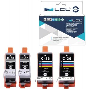ERYI-Cartouche D'Encre Compatible Pgi-35 Pgi35 Cli-36 Cli36 1509B002 1511B002 (2 Noir 2 Couleur) Remplacement Pour Canon Pixma Ip100B Ip100 Ip100V Ip110 Ip110+ Battery Ip110 Series - Neuf