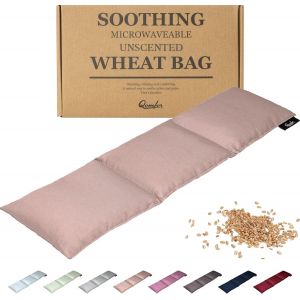 Coussin Chauffant Micro Onde - Bouillotte S&egrave;che 46x12cm - Sac en Coton Doux rempli de Grain Bl&eacute; Naturel pour Soulagement Douleur et se Relaxer (Rose) - Neuf