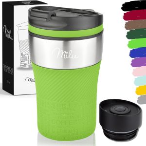 Mug Isotherme Etanche 210ml I Thermos Café-Thé I Tasse Isolée Pour Café Et Thé À Emporter, Double Paroi Isolée Sous Vide, Acier Inoxydable I Tasse De Voyage Chaud & Froid - Vert - Neuf