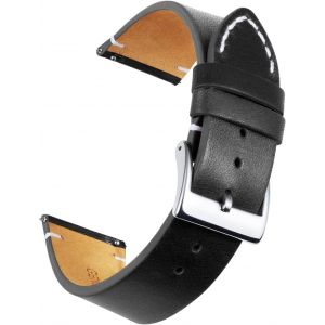 Kal-Bracelets De Montres En Cuir V&eacute;ritable Remplacement Bracelet Montre &Agrave; D&eacute;gagement Rapide Pour Hommes Femmes 12mm 14mm 16mm 18mm 20mm 22mm 24mm Noir/Marron/Marron Clair/Orange - Neuf