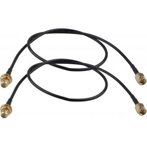 Lot de 2 Câble d'extension d'antenne RP-SMA Mâle vers RP-SMA Femelle RG174 Câble Coaxial 50 cm pour Routeur WiFi Antenne FPV Carte PCI sans Fil Caméra de Sécurité IP - Neuf