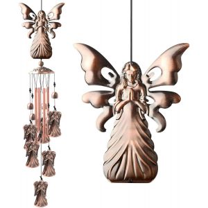 Ange Wind Chime, Rétro Laiton Vent Carillon de Cloches Pendentif pour l'Intérieur Chambre à coucher en plein air Patio de la Fenêtre de Décoration, de Cadeaux d'Anniversaire - Neuf