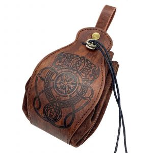 Sac m&eacute;di&eacute;val en simili cuir,portefeuille &agrave; cordon portable,sac de ceinture vintage sac &agrave; d&eacute;s (dragon) - Neuf