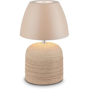 SUBZONAL-BRILONER - Lampe de table sans fil LED IP44 avec fonction tactile, dimmable, pied en c&eacute;ramique, chevet, salon &agrave; poser, bureau, 13,5x22 cm, beige - Neuf