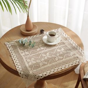 Sjzg-Lot De 2 Sets De Table Rectangulaires En Coton Au Crochet - 32 X 40 Cm - Lavables - Antidérapants - Pour Décoration De Table À Manger - Beige D - Neuf