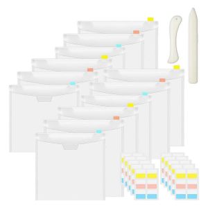 Organisateurs De Papier De Scrapbooking 12 Pi&egrave;ces Avec &Eacute;tiquette D'index Collante Pour Papier De 12 Pouces,Papier De Vinyle,Vinyle Transparent P - Neuf