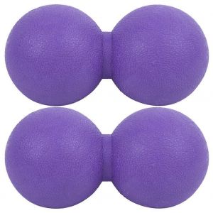 2pcs Silicone Forme D'arachide Formation Yoga Relaxation Musculaire Massage Boule De Massage Masseur Forme De Cacahu&egrave;te Violette - Neuf