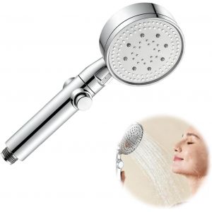 JGD-Pommeau De Douche Avec Arret, Douchette &Agrave; Main Haute Pression Universel, 6 Modes Pommeau, Jets Avec Bouton D'arr&ecirc;t D'eau, Couleur Argent - Neuf