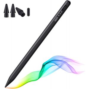 Stylet Pour Ipad 2018-2025, Pencil Avec Rejet De Palme, Détection D`Inclinaison Pour Ipad 11Th(A16)/10Th Generation, Air 11""/13"", Pro 11""/12.9""/13"", Mini 6/5, Noir - Neuf
