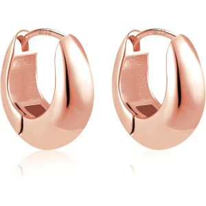 Kal-Boucles D'oreilles Créoles En Argent 925, Créoles Épais Petit Grand, Boucles D'oreilles Huggie, Chunky, Hypoallergénique, Plaqué Or 14 Carats, Pour Femme - Neuf