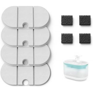 Filtre Fontaine Eau Chat, Pack De 4 Filtres De Remplacement Pour Capsule Fontaine À Eau Chat Plwf002, Filtre Avec Système De Quadruple Filtration Pour Fontaine Chat - Neuf
